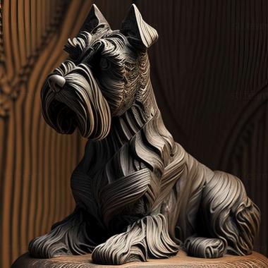 3D model Zwergschnauzer dog (STL)